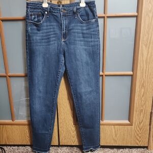 Women's Just Black Distressed Blue Jeans